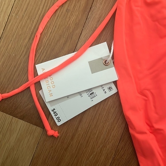 Good American TinyTies Bikini Bottom NWT size 4 Hot Coral - Picture 5 of 7